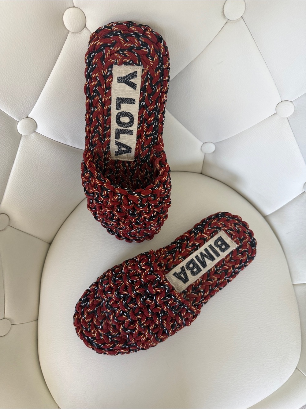 BIMBA Y LOLA Rope Knitted Multicolor Braided Slide Sandals 8US 38EU - Picture 10 of 16